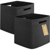 image:imageOIAHOMY Storage Cubes 13 Inch Cube Storage Organizer Collapsible Storage Bins Baskets for Organizing Storage Bins for ShelvesGreen 3PACKBlack