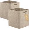 image:imageOIAHOMY Storage Cubes 13 Inch Cube Storage Organizer Collapsible Storage Bins Baskets for Organizing Storage Bins for ShelvesGreen 3PACKBrown