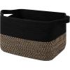 image:imageOIAHOMY Woven Storage Basket for Shelves Rectangle Cotton Rope Baskets for Organizing 13 x 10 x 9 in Storage Bins for Dog ToysTowelBooksGiftBrown and WhiteBlack and Brown