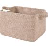 image:imageOIAHOMY Woven Storage Basket for Shelves Rectangle Cotton Rope Baskets for Organizing 13 x 10 x 9 in Storage Bins for Dog ToysTowelBooksGiftBrown and WhiteBrown