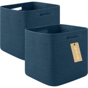 image:imageOIAHOMY Storage Cubes 13 Inch Cube Storage Organizer Collapsible Storage Bins Baskets for Organizing Storage Bins for ShelvesGreen 3PACKBlue