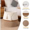 image:imageOIAHOMY 60L Blanket Basket with Handle Storage Basket for Living Room Laundry Hamper for Clothes Towels Pillows Toy Storage for Kids and Dogs Baby Hamper for Nursery  Brown amp WhiteBrown  White