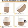 image:imageOIAHOMY 60L Blanket Basket with Handle Storage Basket for Living Room Laundry Hamper for Clothes Towels Pillows Toy Storage for Kids and Dogs Baby Hamper for Nursery  Brown amp WhiteBrown  White