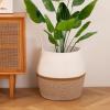 image:imageOIAHOMY 60L Blanket Basket with Handle Storage Basket for Living Room Laundry Hamper for Clothes Towels Pillows Toy Storage for Kids and Dogs Baby Hamper for Nursery  Brown amp WhiteBrown  White