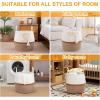 image:imageOIAHOMY 60L Blanket Basket with Handle Storage Basket for Living Room Laundry Hamper for Clothes Towels Pillows Toy Storage for Kids and Dogs Baby Hamper for Nursery  Brown amp WhiteBrown  White