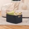 image:imageOIAHOMY 75L Blanket Basket Woven Cotton Rope Basket for Organizing 22x17x12 Used for Living Room Bedroom Nursery Light Yellow amp WhiteBlue