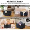 image:imageOIAHOMY 75L Blanket Basket Woven Cotton Rope Basket for Organizing 22x17x12 Used for Living Room Bedroom Nursery Light Yellow amp WhiteBlue