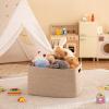 image:imageOIAHOMY 75L Blanket Basket Woven Cotton Rope Basket for Organizing 22x17x12 Used for Living Room Bedroom Nursery Light Yellow amp WhiteBrown variegated