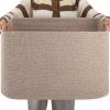 image:imageOIAHOMY 75L Blanket Basket Woven Cotton Rope Basket for Organizing 22x17x12 Used for Living Room Bedroom Nursery Light Yellow amp WhiteBrown variegated
