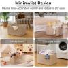 image:imageOIAHOMY 75L Blanket Basket Woven Cotton Rope Basket for Organizing 22x17x12 Used for Living Room Bedroom Nursery Light Yellow amp WhiteBrown variegated