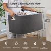 image:imageOIAHOMY 75L Blanket Basket Woven Cotton Rope Basket for Organizing 22x17x12 Used for Living Room Bedroom Nursery Light Yellow amp WhiteDark Grey