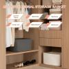 image:imageOIAHOMY 75L Blanket Basket Woven Cotton Rope Basket for Organizing 22x17x12 Used for Living Room Bedroom Nursery Light Yellow amp WhiteDark Grey