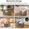 image:imageOIAHOMY 75L Blanket Basket Woven Cotton Rope Basket for Organizing 22x17x12 Used for Living Room Bedroom Nursery Light Yellow amp WhiteDark Grey