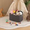 image:imageOIAHOMY 75L Blanket Basket Woven Cotton Rope Basket for Organizing 22x17x12 Used for Living Room Bedroom Nursery Light Yellow amp WhiteDark Grey