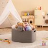image:imageOIAHOMY 75L Blanket Basket Woven Cotton Rope Basket for Organizing 22x17x12 Used for Living Room Bedroom Nursery Light Yellow amp WhiteDark Grey