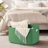 image:imageOIAHOMY 75L Blanket Basket Woven Cotton Rope Basket for Organizing 22x17x12 Used for Living Room Bedroom Nursery Light Yellow amp WhiteGreen
