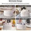 image:imageOIAHOMY 75L Blanket Basket Woven Cotton Rope Basket for Organizing 22x17x12 Used for Living Room Bedroom Nursery Light Yellow amp WhiteLight Yellow  White