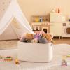 image:imageOIAHOMY 75L Blanket Basket Woven Cotton Rope Basket for Organizing 22x17x12 Used for Living Room Bedroom Nursery Light Yellow amp WhiteWhite