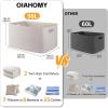image:imageOIAHOMY 75L Blanket Basket Woven Cotton Rope Basket for Organizing 22x17x12 Used for Living Room Bedroom Nursery Light Yellow amp WhiteWhite