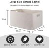 image:imageOIAHOMY 75L Blanket Basket Woven Cotton Rope Basket for Organizing 22x17x12 Used for Living Room Bedroom Nursery Light Yellow amp WhiteWhite