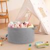 image:imageOIAHOMY 90L Blanket Basket for Living Room Large Basket 23 x 23 x 13 with Handle Laundry Hamper for Blankets Pillows Toy Storage for Kids Dogs  Brown amp WhiteLight Grey