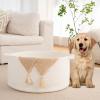 image:imageOIAHOMY 90L Blanket Basket for Living Room Large Basket 23 x 23 x 13 with Handle Laundry Hamper for Blankets Pillows Toy Storage for Kids Dogs  Brown amp WhiteWhite