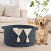 image:imageOIAHOMY 90L Blanket Basket for Living Room Large Basket 23 x 23 x 13 with Handle Laundry Hamper for Blankets Pillows Toy Storage for Kids Dogs  Brown amp WhiteBlue