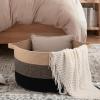 image:imageOIAHOMY 90L Blanket Basket for Living Room Large Basket 23 x 23 x 13 with Handle Laundry Hamper for Blankets Pillows Toy Storage for Kids Dogs  Brown amp WhiteYellow and Black