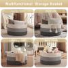 image:imageOIAHOMY 90L Blanket Basket for Living Room Large Basket 23 x 23 x 13 with Handle Laundry Hamper for Blankets Pillows Toy Storage for Kids Dogs  Brown amp WhiteGradient Grey