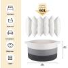 image:imageOIAHOMY 90L Blanket Basket for Living Room Large Basket 23 x 23 x 13 with Handle Laundry Hamper for Blankets Pillows Toy Storage for Kids Dogs  Brown amp WhiteGardient Dark Grey