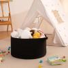 image:imageOIAHOMY 90L Blanket Basket for Living Room Large Basket 23 x 23 x 13 with Handle Laundry Hamper for Blankets Pillows Toy Storage for Kids Dogs  Brown amp WhiteBlack