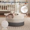 image:imageOIAHOMY 90L Blanket Basket for Living Room Large Basket 23 x 23 x 13 with Handle Laundry Hamper for Blankets Pillows Toy Storage for Kids Dogs  Brown amp WhiteBlack and White