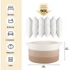 image:imageOIAHOMY 90L Blanket Basket for Living Room Large Basket 23 x 23 x 13 with Handle Laundry Hamper for Blankets Pillows Toy Storage for Kids Dogs  Brown amp WhiteGardient Light Brown
