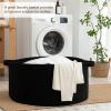 image:imageOIAHOMY 90L Blanket Basket for Living Room Large Basket 23 x 23 x 13 with Handle Laundry Hamper for Blankets Pillows Toy Storage for Kids Dogs  Brown amp WhiteBlack