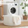 image:imageOIAHOMY 90L Blanket Basket for Living Room Large Basket 23 x 23 x 13 with Handle Laundry Hamper for Blankets Pillows Toy Storage for Kids Dogs  Brown amp WhiteWhite