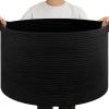 image:imageOIAHOMY 90L Blanket Basket for Living Room Large Basket 23 x 23 x 13 with Handle Laundry Hamper for Blankets Pillows Toy Storage for Kids Dogs  Brown amp WhiteBlack