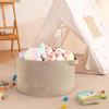 image:imageOIAHOMY 90L Blanket Basket for Living Room Large Basket 23 x 23 x 13 with Handle Laundry Hamper for Blankets Pillows Toy Storage for Kids Dogs  Brown amp WhiteBrown