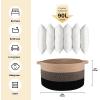 image:imageOIAHOMY 90L Blanket Basket for Living Room Large Basket 23 x 23 x 13 with Handle Laundry Hamper for Blankets Pillows Toy Storage for Kids Dogs  Brown amp WhiteYellow and Black