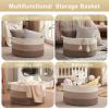 image:imageOIAHOMY 90L Blanket Basket for Living Room Large Basket 23 x 23 x 13 with Handle Laundry Hamper for Blankets Pillows Toy Storage for Kids Dogs  Brown amp WhiteGradient Brown