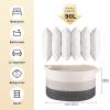 image:imageOIAHOMY 90L Blanket Basket for Living Room Large Basket 23 x 23 x 13 with Handle Laundry Hamper for Blankets Pillows Toy Storage for Kids Dogs  Brown amp WhiteBlack and White