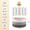 image:imageOIAHOMY 90L Blanket Basket for Living Room Large Basket 23 x 23 x 13 with Handle Laundry Hamper for Blankets Pillows Toy Storage for Kids Dogs  Brown amp WhiteGradient Grey