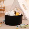 image:imageOIAHOMY 90L Blanket Basket for Living Room Large Basket 23 x 23 x 13 with Handle Laundry Hamper for Blankets Pillows Toy Storage for Kids Dogs  Brown amp WhiteBlack