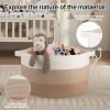 image:imageOIAHOMY 90L Blanket Basket for Living Room Large Basket 23 x 23 x 13 with Handle Laundry Hamper for Blankets Pillows Toy Storage for Kids Dogs  Brown amp WhiteGardient Light Brown