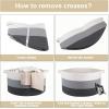 image:imageOIAHOMY 90L Blanket Basket for Living Room Large Basket 23 x 23 x 13 with Handle Laundry Hamper for Blankets Pillows Toy Storage for Kids Dogs  Brown amp WhiteGardient Dark Grey