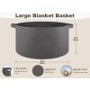 image:imageOIAHOMY 90L Blanket Basket for Living Room Large Basket 23 x 23 x 13 with Handle Laundry Hamper for Blankets Pillows Toy Storage for Kids Dogs  Brown amp WhiteGrey
