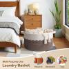 image:imageOIAHOMY 90L Blanket Basket for Living Room Large Basket 23 x 23 x 13 with Handle Laundry Hamper for Blankets Pillows Toy Storage for Kids Dogs  Brown amp WhiteBrown  White