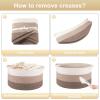 image:imageOIAHOMY 90L Blanket Basket for Living Room Large Basket 23 x 23 x 13 with Handle Laundry Hamper for Blankets Pillows Toy Storage for Kids Dogs  Brown amp WhiteGradient Brown