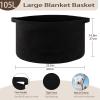 image:imageOIAHOMY 90L Blanket Basket for Living Room Large Basket 23 x 23 x 13 with Handle Laundry Hamper for Blankets Pillows Toy Storage for Kids Dogs  Brown amp WhiteBlack