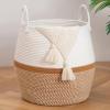 image:imageOIAHOMY 60L Blanket Basket with Handle Storage Basket for Living Room Laundry Hamper for Clothes Towels Pillows Toy Storage for Kids and Dogs Baby Hamper for Nursery  Brown amp WhiteBrown  White