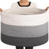 image:imageOIAHOMY 90L Blanket Basket for Living Room Large Basket 23 x 23 x 13 with Handle Laundry Hamper for Blankets Pillows Toy Storage for Kids Dogs  Brown amp WhiteGradient Grey